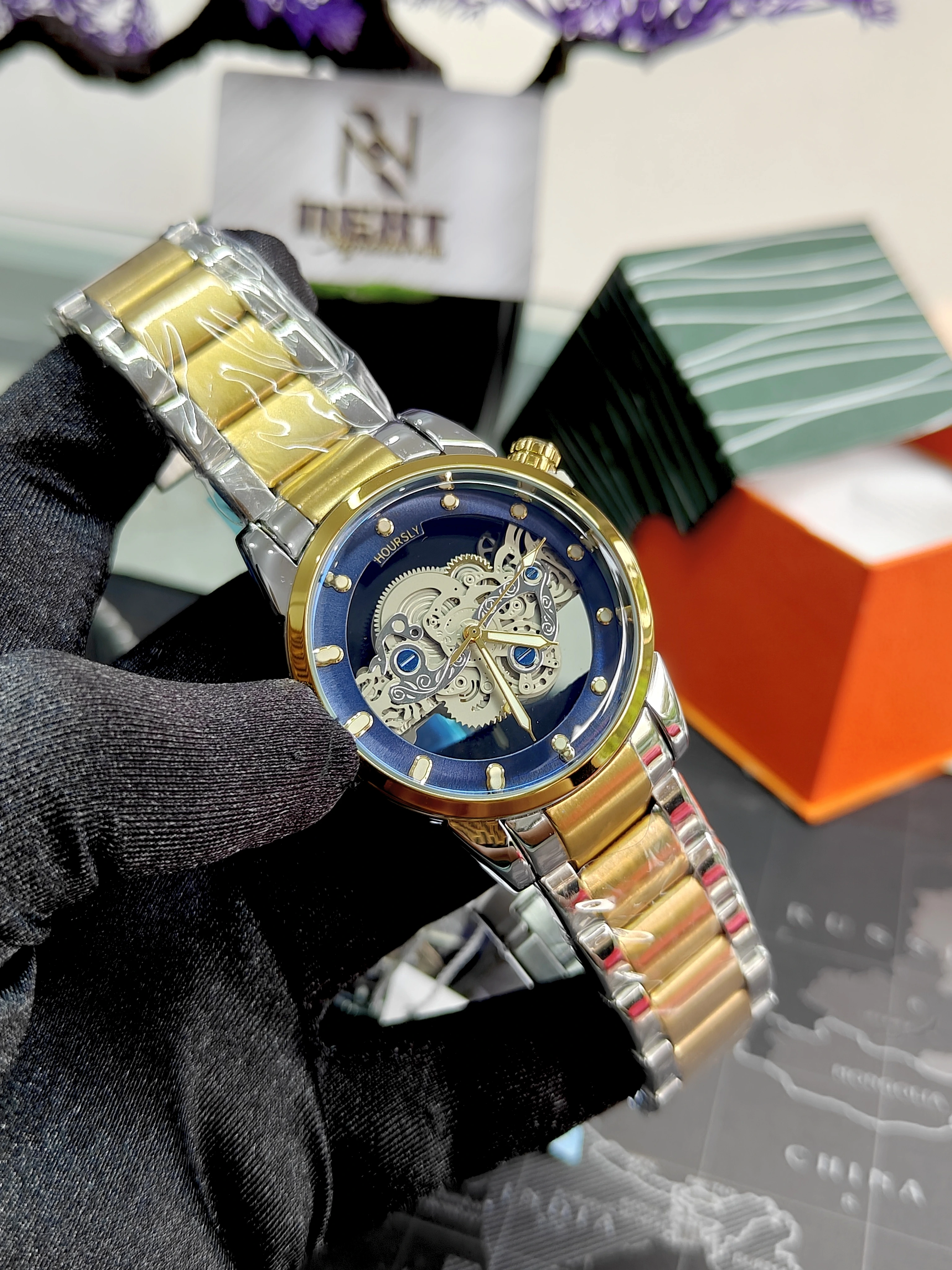 HOURSLY,, HY9111 Unique Chinese Mens Quartz Watch Water Resistant Skeleton Moq1 New Casual Watch