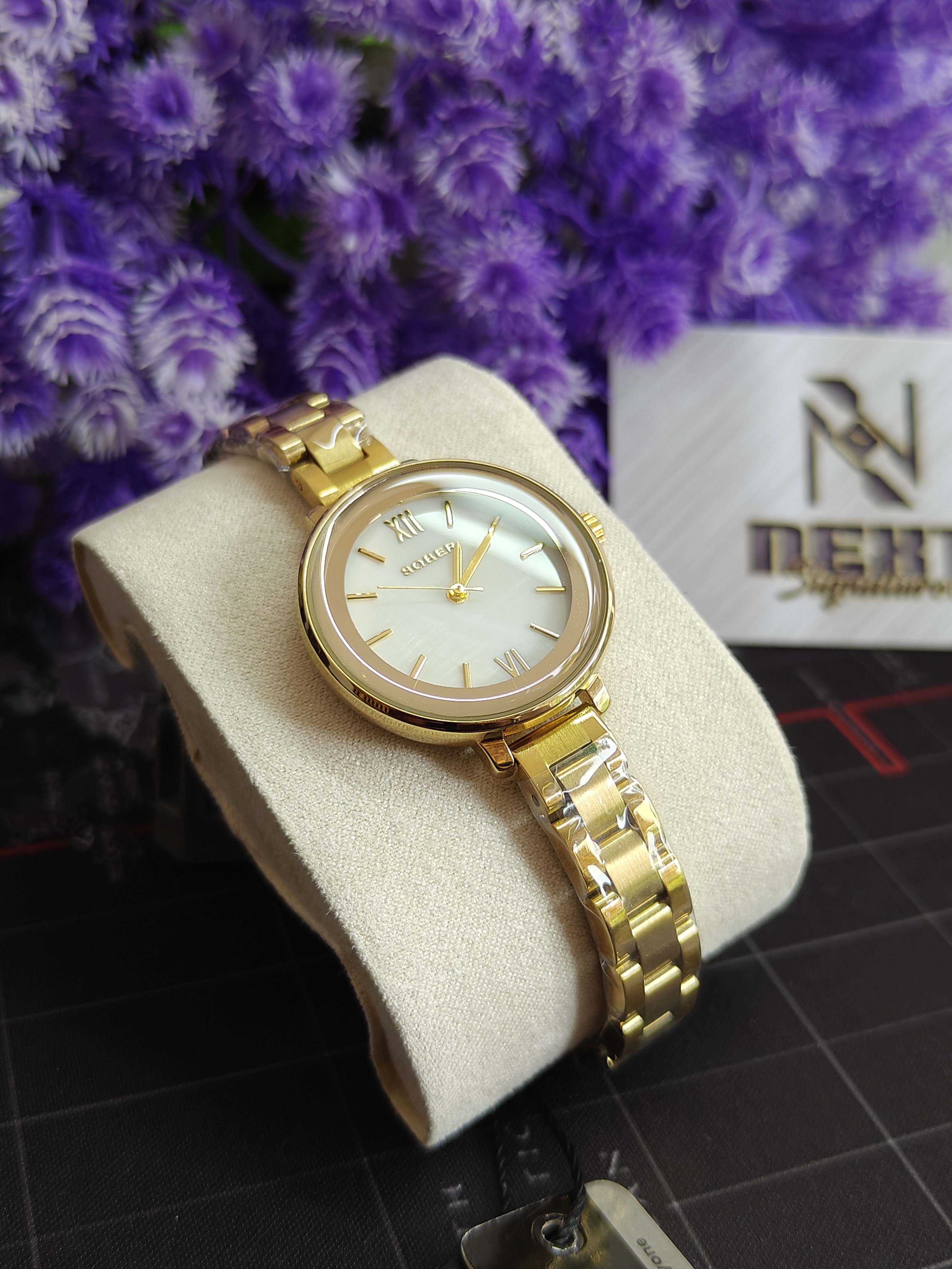 SOBER Black Dial Gold Women’s Watch – Luxury Chain Bracelet Quartz