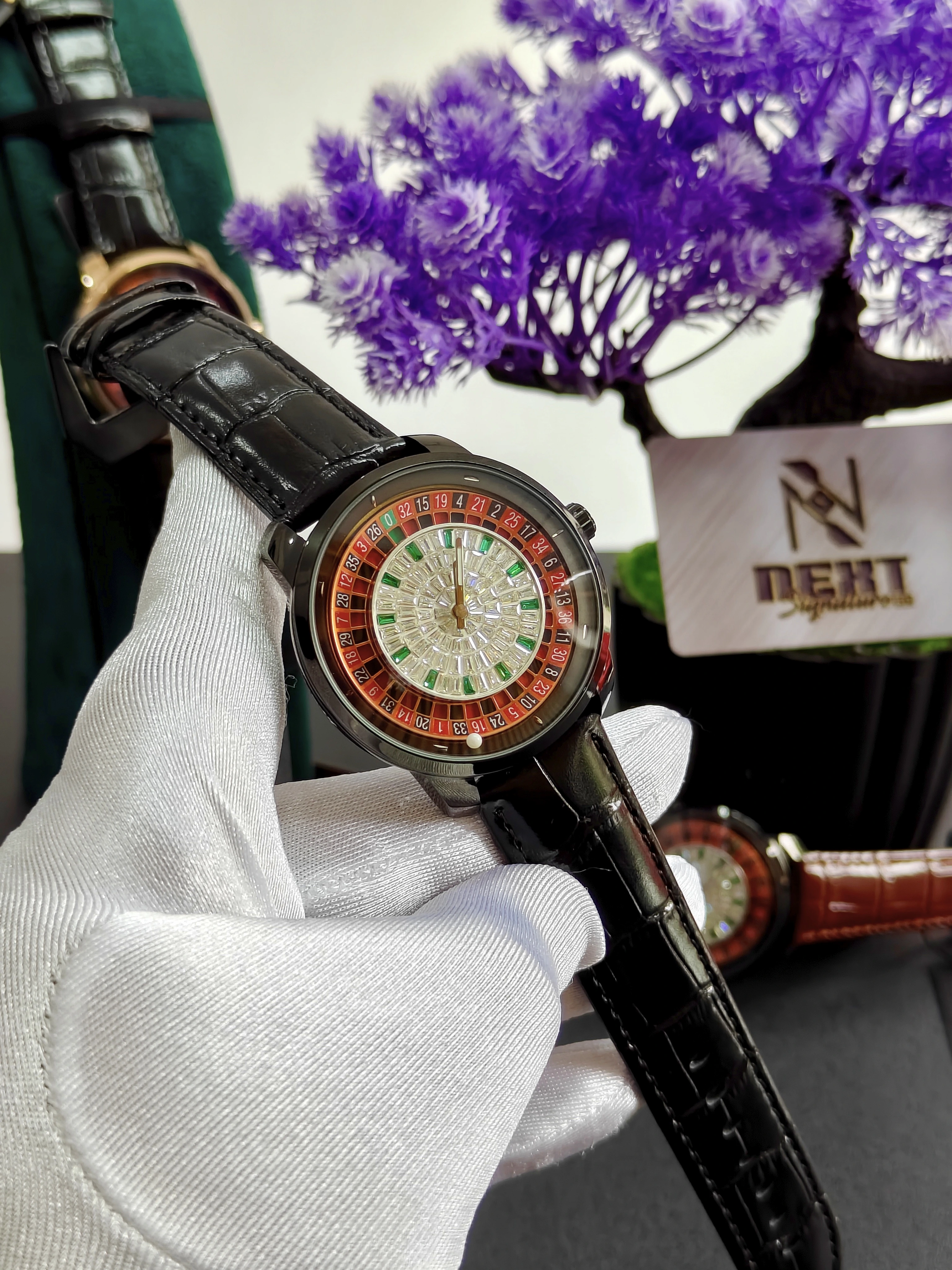 Heryi Premium Brown Leather Casino Stone Watch Black Leather –  Edition